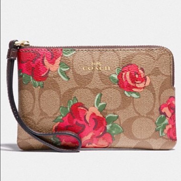 Coach Handbags - 🌺 COACH Jumbo Rose Floral Signature Wristlet 🌺